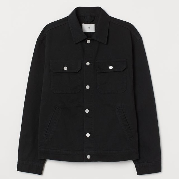 H&M Jackets & Coats Mens Black Hm Jean Jacket Poshmark